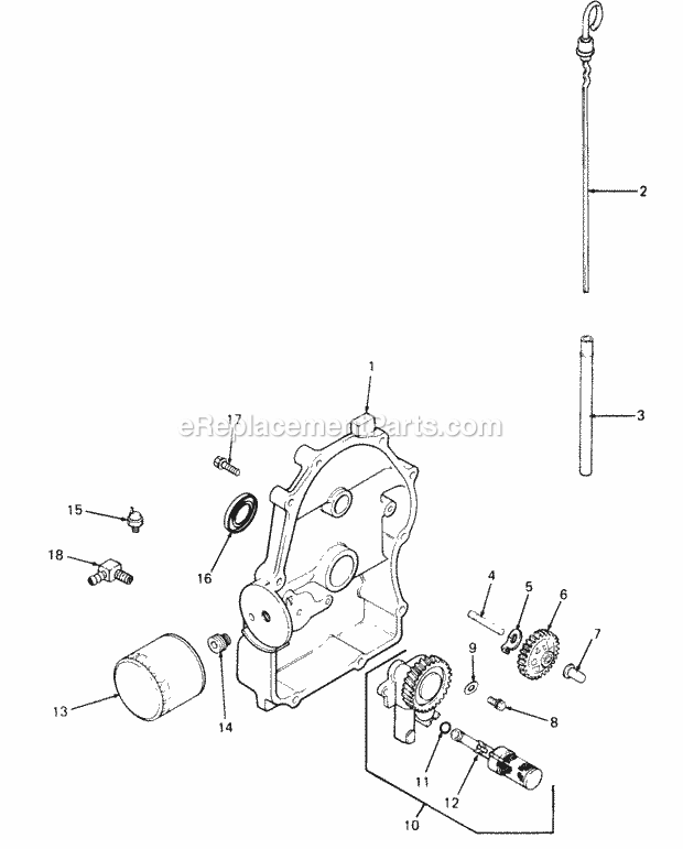 Oil Pan/Lubrication Diagram and Parts List for 2084 836000-864500 Cub Cadet Lawn Tractor